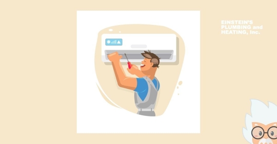 HVAC technician repairing a homeowner's AC unit.